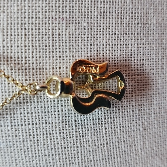 Vintage Gold Tone David Monn Angel Pendant Necklace - Picture 5 of 6